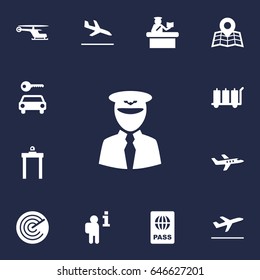 Set Of 13 Land Icons Set.Collection Of Letdown, Location, Automobile And Other Elements.