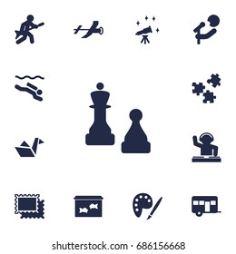 Set Of 13 Lifestyle Icons Set.Collection Of Flying, Frogman, Playing And Other Elements.
