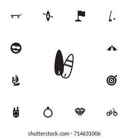 Set Of 13 Lifestyle Icons Set.Collection Of Sport, Canoe, Jewellery And Other Elements.