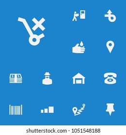 Set of 13 logistic icons set. Collection of cycle, forbidden, home delivery and other elements.