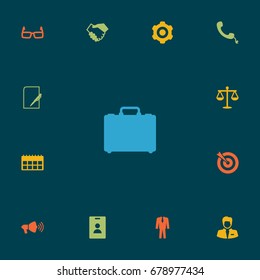 Set Of 13 Management Icons Set.Collection Of Data, Spectacles, Mechanism And Other Elements.