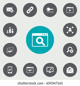 Set Of 13 Optimization Icons Set.Collection Of Airplane, Engine, Statistics And Other Elements.