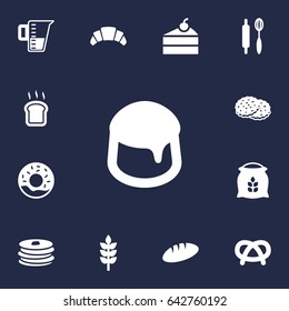 Set Of 13 Oven Icons Set.Collection Of Loaf, Sack, Sweetmeat And Other Elements.