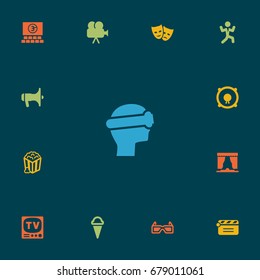 Set Of 13 Pleasure Icons Set.Collection Of Hall, Megaphone, Action And Other Elements.