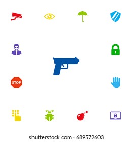 Set Of 13 Safety Icons Set.Collection Of Look, Virus, Protection And Other Elements.