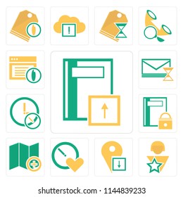 Set Of 13 simple editable icons such as Notebook, User, Placeholder, Stopwatch, Map, , Mail, Browser, web ui icon pack