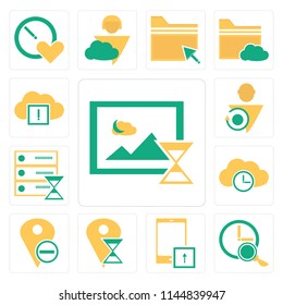 Set Of 13 simple editable icons such as Image, Stopwatch, Smartphone, Placeholder, Cloud computing, Server, User, web ui icon pack
