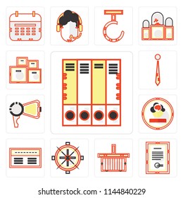 Set Of 13 simple editable icons such as Office material, Contract, Online store, Sailing boat, Banker, Studying, Protest, Accessory, Packing, web ui icon pack
