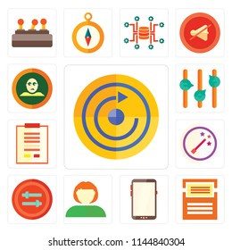 Set Of 13 simple editable icons such as Restart, Folder, Smartphone, User, Controls, Magic wand, Notepad, Volume control, Dislike, web ui icon pack