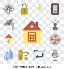 Set Of 13 simple editable icons such as Home, Voice control, Browser, Handle, Water, Fan, Smart, Panel, web ui icon pack