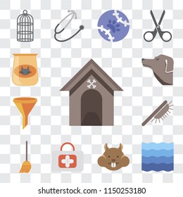 Set Of 13 Simple Editable Icons Such As Kennel, Water, Hamster, First Aid, Broom, Brush, Filter, Dog, Cat Food, Web Ui Icon Pack