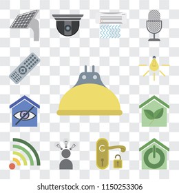 Set Of 13 simple editable icons such as Lightbulb, Smart home, Handle, Smart, Wifi, Light, Remote, web ui icon pack