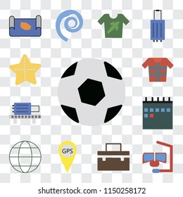 Set Of 13 simple editable icons such as Ball, Snorkel, Suitcase, Gps, Globe, Calendar, Check out, Lifejacket, Starfish, web ui icon pack