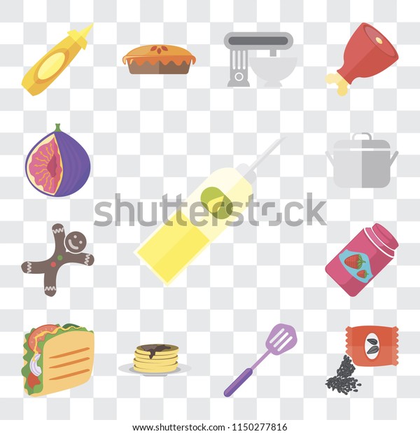 Set Of\
13 simple editable icons such as Oil, Seeds, Spatula, Pancakes,\
Taco, Jam, Gingerbread, Pot, Fig, web ui icon\
pack
