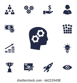 Set Of 13 Startup Icons Set.Collection Of Call Center, Currency, Sponsor And Other Elements.