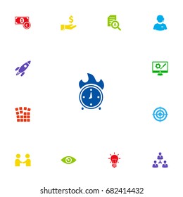 Set Of 13 Startup Icons Set.Collection Of Bulb, Startup Building, Call Center And Other Elements.