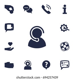 Set Of 13 Support Icons Set.Collection Of Hand, Care; , Help Elements.