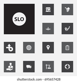 Set Of 13 Systematization Icons Set.Collection Of Route, Client, World And Other Elements.