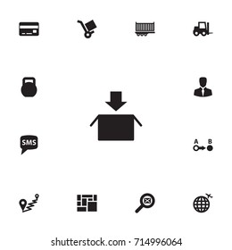 Set Of 13 Systematization Icons Set.Collection Of Vehicle, Magnifier, Weight And Other Elements.