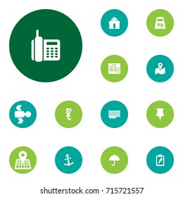 Set Of 13 Systematization Icons Set.Collection Of Umbrella, Wagon, Forbidden And Other Elements.