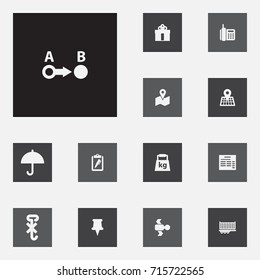 Set Of 13 Systematization Icons Set.Collection Of Position, Direction, Forbidden And Other Elements.