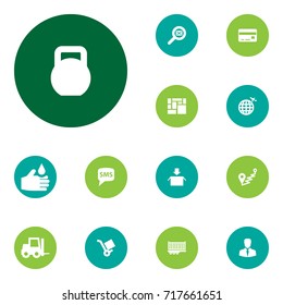 Set Of 13 Systematization Icons Set.Collection Of International, Wagon, Magnifier And Other Elements.
