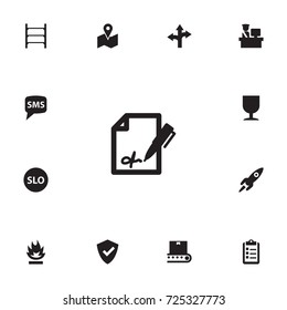 Set Of 13 Systematization Icons Set.Collection Of Rocket, Message, Officer And Other Elements.