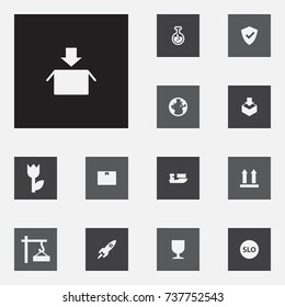 Set Of 13 Systematization Icons Set.Collection Of Arrow, Protected, Test Tube And Other Elements.