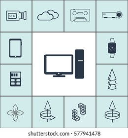 Set of 13 top icons. Flat Vector illustration. Can be used for mobile and web design