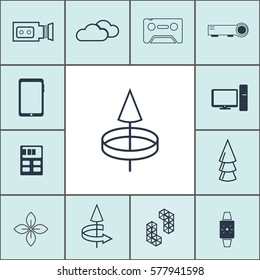 Set of 13 top icons. Flat Vector illustration. Can be used for mobile and web design