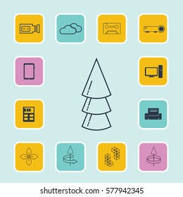 Set of 13 top icons. Flat Vector illustration. Can be used for mobile and web design