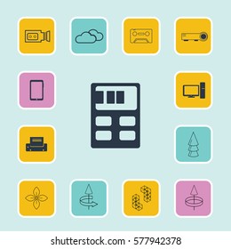 Set of 13 top icons. Flat Vector illustration. Can be used for mobile and web design