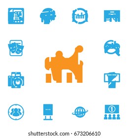 Set Of 13 Trade Icons Set.Collection Of Group, Application, Journal And Other Elements.