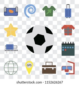 Set Of 13 transparent editable icons such as Ball, Snorkel, Suitcase, Gps, Globe, Calendar, Check out, Lifejacket, Starfish, web ui icon pack, transparency set