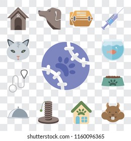 Set Of 13 transparent editable icons such as Tennis, Hamster, Pet shop, Scratching, Food, Bowl, Leash, Aquarium, Cat, web ui icon pack, transparency set