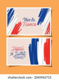 Set 14 Juillet Banners Decoration Stock Vector (Royalty Free ...