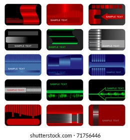  Set of 15 business and gift cards. vector.