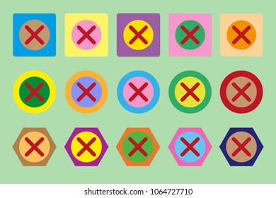 set of 15 close icons