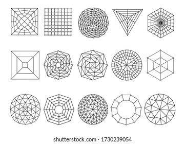 Set of 15 different geometric shapes. Minimalism. Abstract shape vector