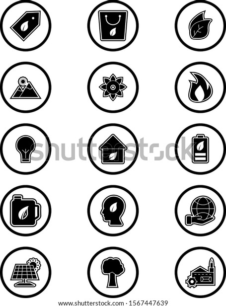 Set of 15 eco Icons on White Background\
Vector Isolated\
Elements...\
