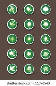Set of 15 ecological tree-related icons