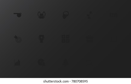 Set of 15 editable teach icons. Includes symbols such as ringer, backpack, championship and more. Can be used for web, mobile, UI and infographic design.