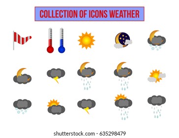 Set of 15 high quality vector weather icons