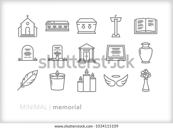 Set 15 Minimal Memorial Funeral Remembrance Stock Vector (Royalty Free ...