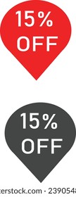 set of 15% sale labels in two colors eps 10	