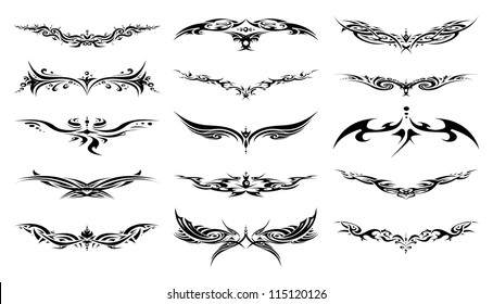 Set of 15 tribal tattoo for women