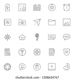 Set 15 of UI and UX icon in modern thin line style. High quality outline interface symbols for website design and mobile apps. Simple user interface linear sign isolated on white background.