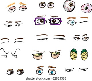 Set of 15 various forward-angle human and fantasy eyes for all uses.