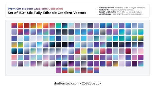 Set of 150+ Mix Fully Editable Gradient Vectors