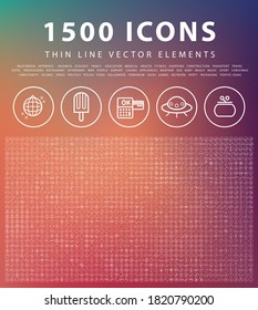 Set von 1500 High Quality Thin Line Icons . Einzelne Vektorelemente